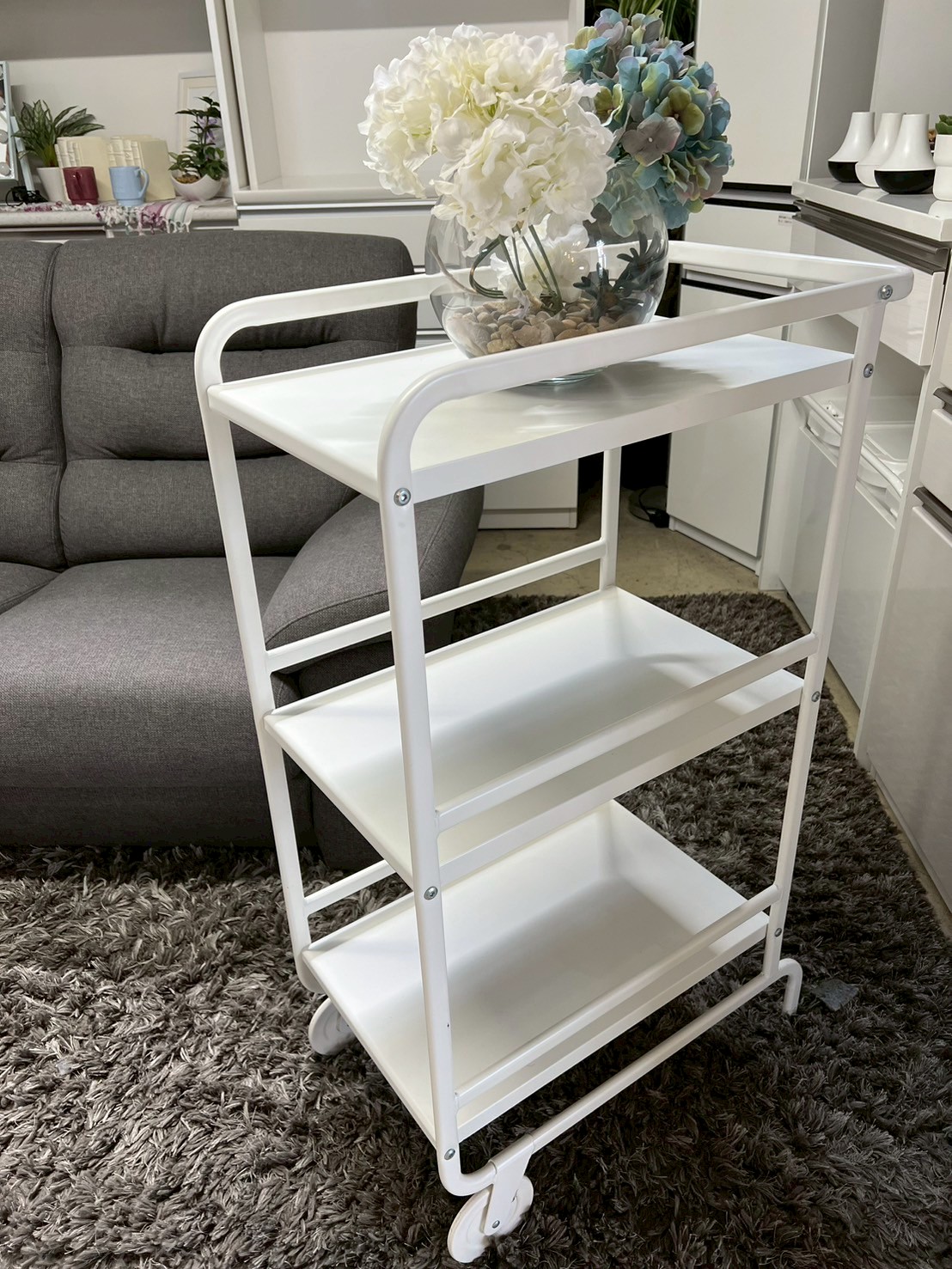 家具の買取 名古屋 近くのリサイクルショップ イケア IKEA キッチンワゴン ホワイト 三段 SUNNERSTA スンネルスタ