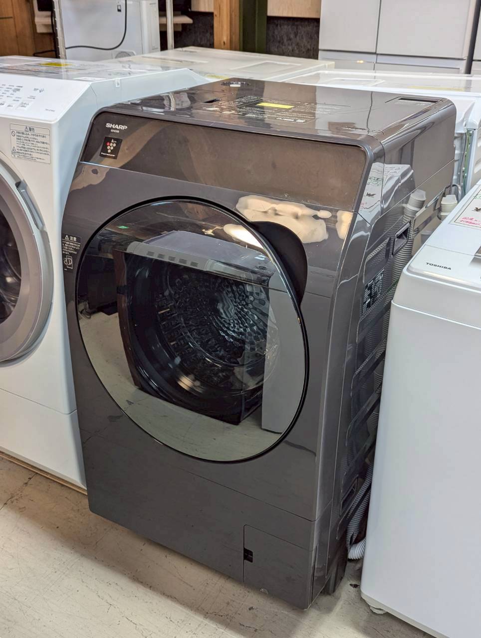 家電の買取　名古屋リサイクルショップ　ドラム式洗濯機　シャープ　高年式　2023年製　１０/６ｋｇ　マイクロ高圧洗浄　ブラック