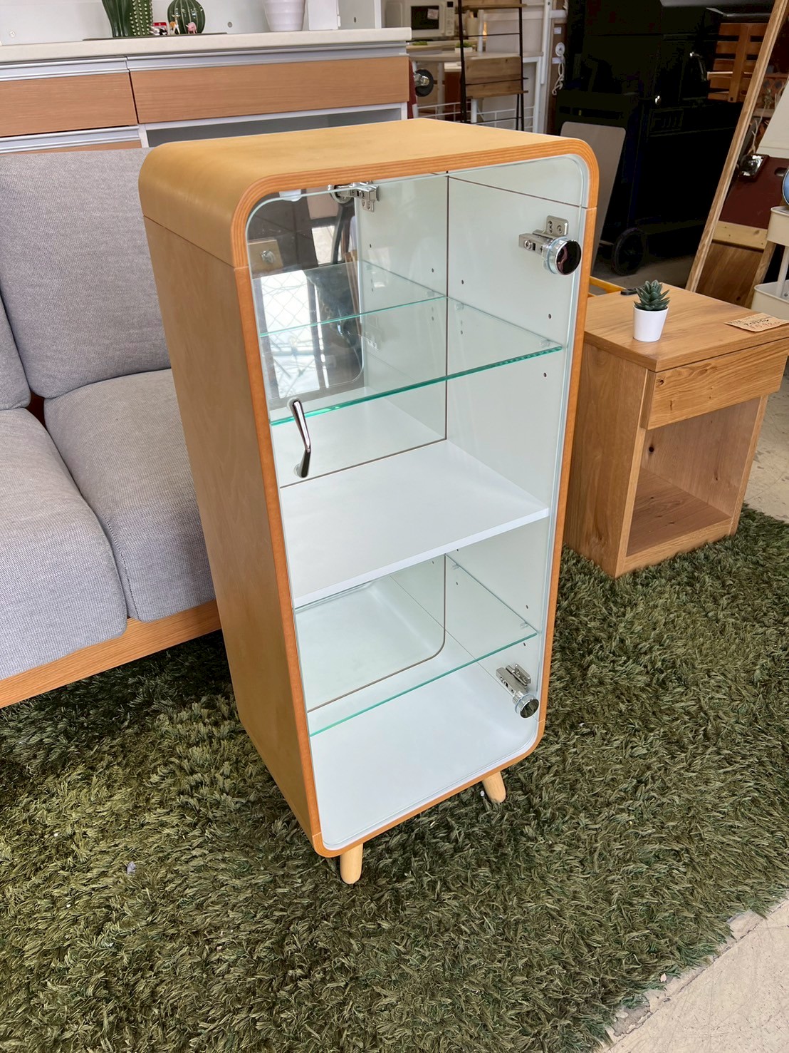 近くのリサイクルショップで家具の買取　名古屋市　東谷　PT-612　ナチュラル　ガラスケース　ディスプレイケース