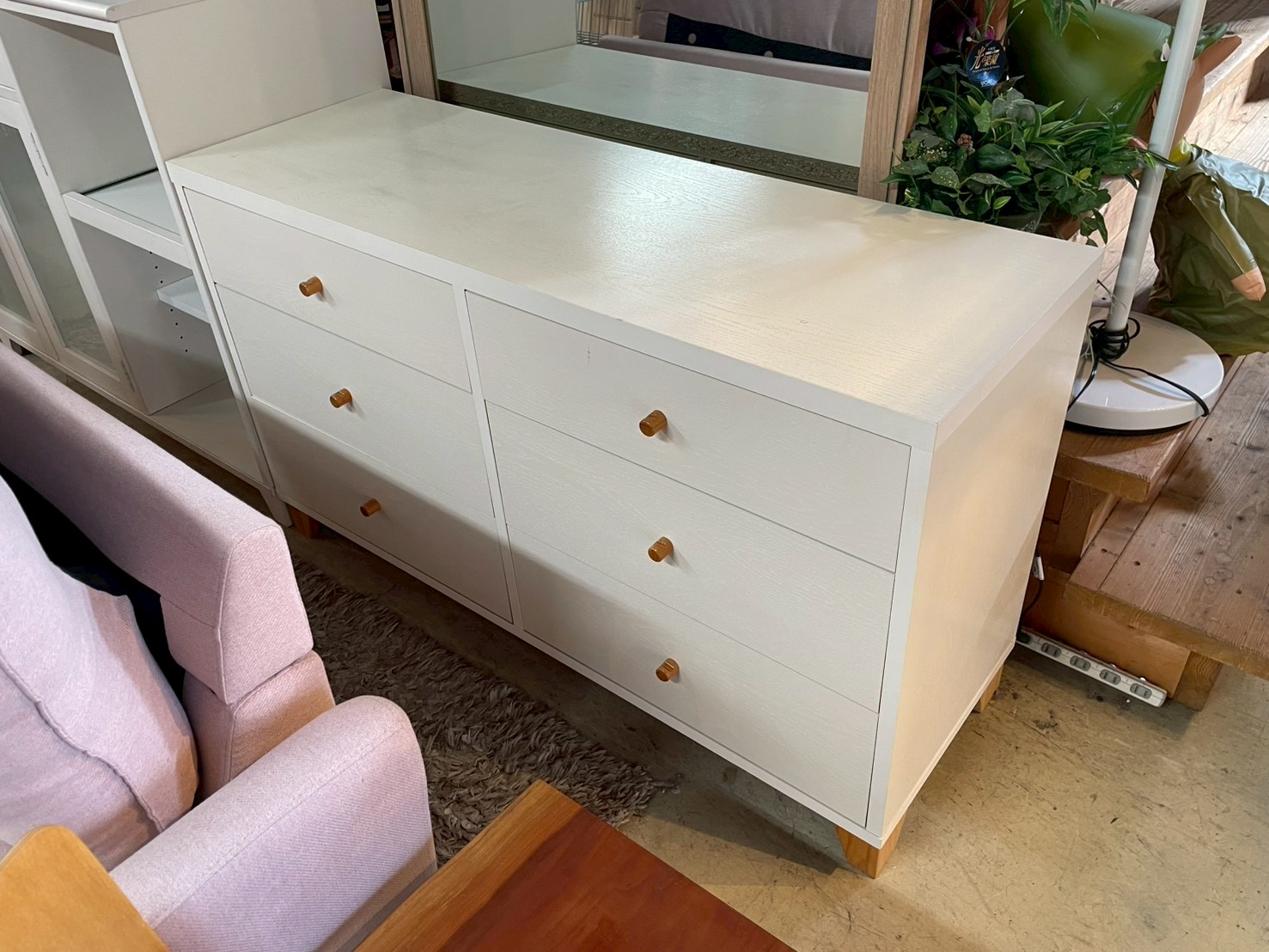 ブランド家具の買取　名古屋市　リサイクルショップシンプー　モモナチュラル　ホワイト　チェスト　３段